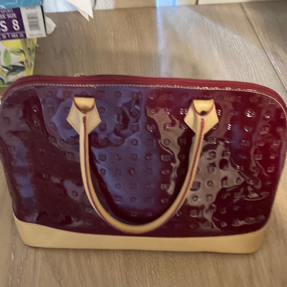 Arcadia Bags Arcadia The Color Is Like Dark Cherry And Tan Patent